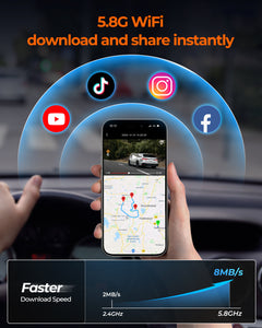 M4 3ch Mirror Dash Cam with 1080P 60fps Front+Rear+Bumper/Cabin Cameras, 12"IPS Touchscreen