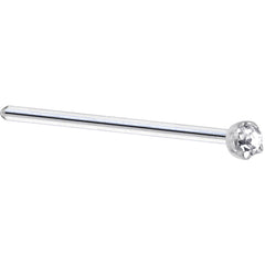 Solid 14K White Gold 1.5mm Genuine Diamond Nose Ring